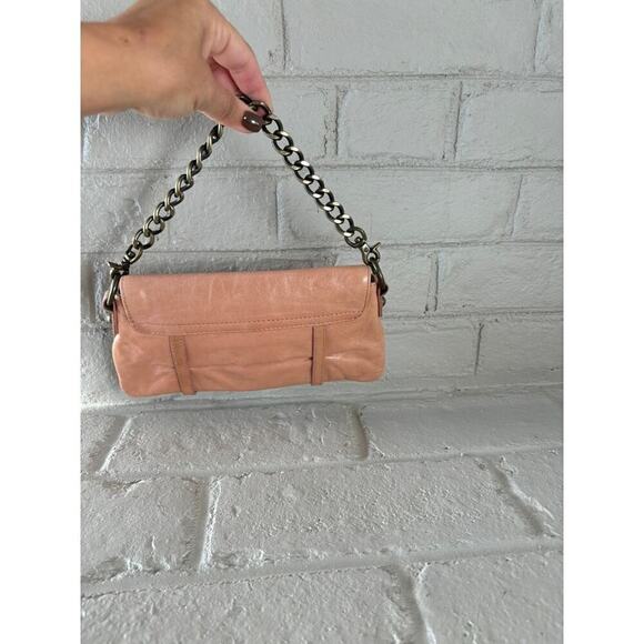 Hobo International Leather Clutch /wallet Hand Bag Coral Pink 9” X 5” - Picture 4 of 9